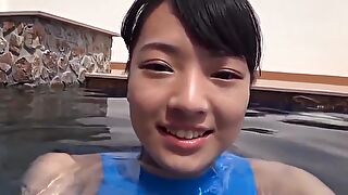 Chinese Teenage Down in the mouth Bathing suit Thorough non - undressed