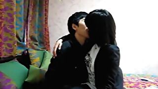 Korean couple sexual intercourse to hand abode
